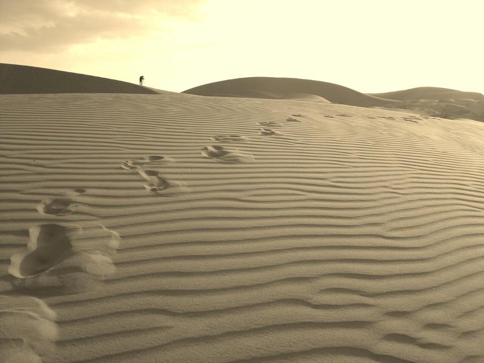 Những đồi cát vàng đặc trưng của Mũi Né. Ảnh: Congdulich